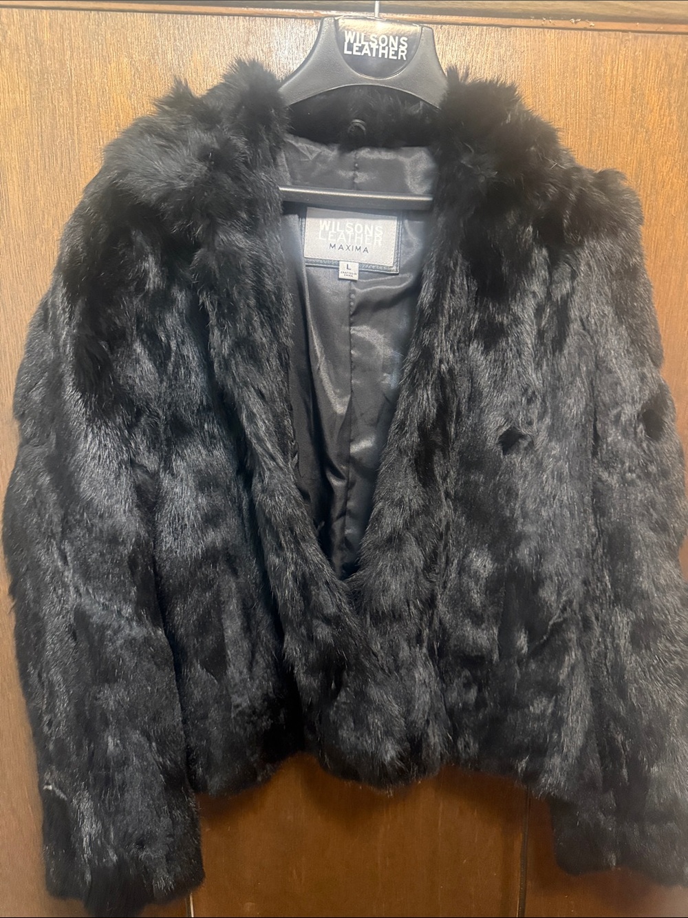 Wilsons Leather Black Faux Fur Teddy Jacket